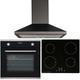 SIA 60cm Single Electric Fan Oven, ECO 13 Amp 4 Zone Induction Hob & Cooker Hood