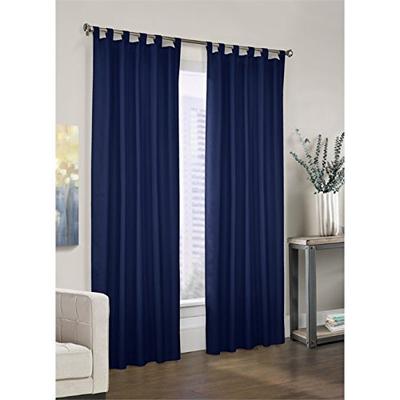 Thermalogic Prescott Insulated Tab-Top Panels, 80 Inches by 84 Inches, Navy