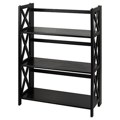 Casual Home 301-32 Montego 3-Shelf Folding Bookcase, Black