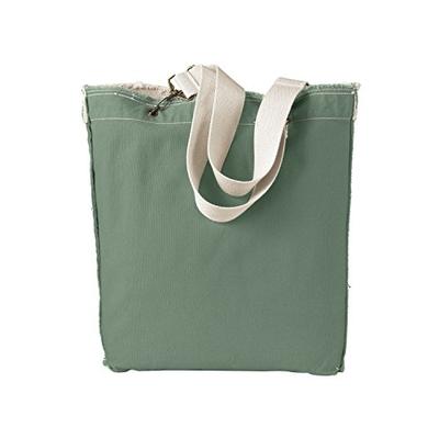 Authentic Pigment 14 oz. Direct-Dyed Raw-Edge Tote OS Cilantro