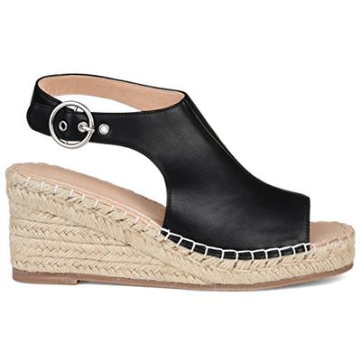 Brinley Co. Womens Wedge Sandals Black, 7.5 Regular US