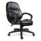 Alera ALEPF4219 PF Series Mid-Back Leather Office Chair, Black Leather, Black Frame