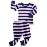 Leveret Striped 2 Piece Pajama Set 100% Cotton (3 Toddler, Purple & Navy) screenshot. Sleepwear directory of Clothes.