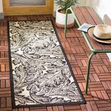 Black 28 x 0.25 in Area Rug - Winston Porter Clapperton Floral Sand/Indoor/Outdoor Area Rug | 28 W x 0.25 D in | Wayfair