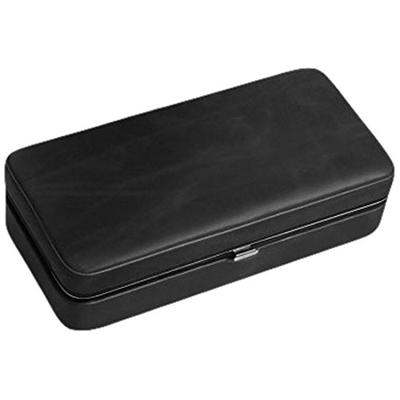 Visol Executive Black Leather Cigar Case With Cutter - Holds 3 Cigars