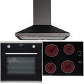 SIA 60cm Single True Fan Touch Control Oven, 4 Zone Ceramic Hob And Chimney Hood