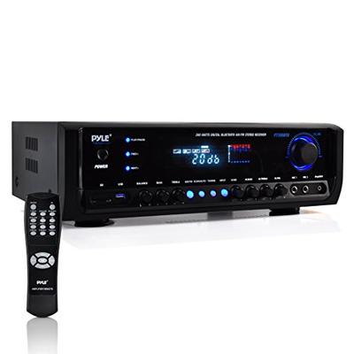 Pyle PT390BTU Bluetooth Digital Home Theater Stereo Receiver, Aux Input, MP3/USB/SD Readers, AM/FM R