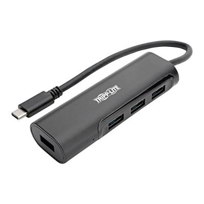 Tripp Lite USB C Hub 4-Port w/ 4x USB-A Portable Compact USB Type C, USB-C Thunderbolt 3 Black (U460