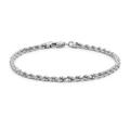 CARISSIMA Gold Women's 9 ct White Gold Hollow 2 mm Diamond Cut Rope Chain Bracelet of Length 19 cm/7.5 Inch