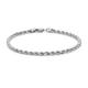 Carissima Gold Women's 9 ct White Gold Hollow 2 mm Diamond Cut Rope Chain Bracelet of Length 19 cm/7.5 Inch