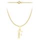 CARISSIMA Gold Women's 9 ct Yellow Gold Cubic Zirconia 6 x 12 mm Initial F Pendant on 9 ct Yellow Gold 0.4 mm Prince of Wales Chain Necklace of Length 46 cm/18 Inch