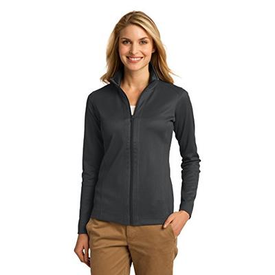 Port Authority Women's Vertical Texture Full Zip Jacket M Iron Grey/Black