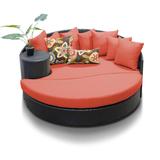 Newport Circular Sun Bed - Outdoor Wicker Patio Furniture in Tangerine - TK Classics Newport-Tangerine