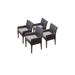 4 Barbados Dining Chairs w/ Arms in Grey - TK Classics Barbados-Tkc097B-Dc-2X-C-Grey
