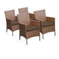 4 Laguna Dining Chairs w/ Arms in Wheat - TK Classics Tkc093B-Dc-2X