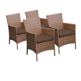 4 Laguna Dining Chairs w/ Arms in Wheat - TK Classics Tkc093B-Dc-2X