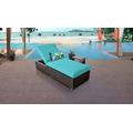 Barbados Chaise Outdoor Wicker Patio Furniture w/ Side Table in Aruba - TK Classics Barbados-1X-St-Aruba