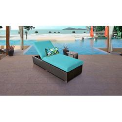 Barbados Chaise Outdoor Wicker Patio Furniture w/ Side Table in Aruba - TK Classics Barbados-1X-St-Aruba