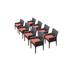 8 Barbados Dining Chairs w/ Arms in Tangerine - TK Classics Barbados-Tkc097B-Dc-4X-C-Tangerine