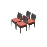 4 Barbados Armless Dining Chairs in Tangerine - TK Classics Barbados-Tkc090B-Adc-2X-C-Tangerine