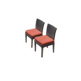 2 Barbados Armless Dining Chairs in Tangerine - TK Classics Barbados-Tkc090B-Adc-C-Tangerine