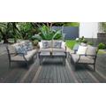 Lexington 7 Piece Outdoor Aluminum Patio Furniture Set 07e in Beige - TK Classics Lexington-07E-Beige