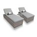 Oasis Chaise Set of 2 Outdoor Wicker Patio Furniture w/ Side Table in Grey - TK Classics Oasis-2X-St