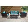 Amalfi 5 Piece Outdoor Wicker Patio Furniture Set 05c in Aruba - TK Classics Amalfi-05C-Gld-Aruba