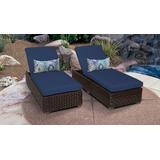 Venice Chaise Set of 2 Outdoor Wicker Patio Furniture in Navy - TK Classics Venice-2X-Navy