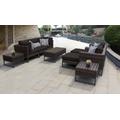 Amalfi 10 Piece Outdoor Wicker Patio Furniture Set 10c in Black - TK Classics Amalfi-10C-Brn-Black