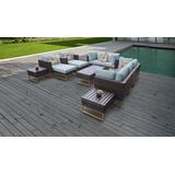 Amalfi 12 Piece Outdoor Wicker Patio Furniture Set 12h in Spa - TK Classics Amalfi-12H-Gld-Spa