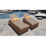 Laguna Chaise Set of 2 Outdoor Wicker Patio Furniture in Wheat - TK Classics Laguna-2X