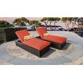 Barbados Chaise Set of 2 Outdoor Wicker Patio Furniture in Tangerine - TK Classics Barbados-2X-Tangerine