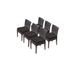 6 Belle Armless Dining Chairs in Black - TK Classics Belle-Tkc090B-Adc-3X-C-Black