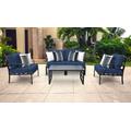 Lexington 5 Piece Outdoor Aluminum Patio Furniture Set 05c in Navy - TK Classics Lexington-05C-Navy