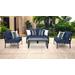 Lexington 5 Piece Outdoor Aluminum Patio Furniture Set 05c in Navy - TK Classics Lexington-05C-Navy