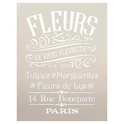 The Old French Florist Word and Art Stencil - STCL1429 - by StudioR12 (14.5" x 19")