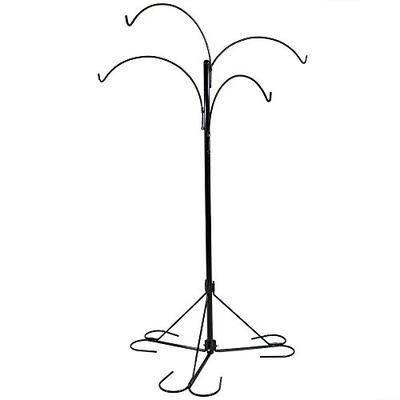 Sunnydaze 4-Arm Hanging Basket Plant Stand with Adjustable Arms, Indoor/Outdoor Flower Hanger, 84 In