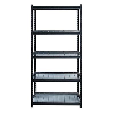 Iron Horse 22130 2300 Deck Wire Shelving Unit, 5 Shelf, 18" X 36" X 72", Black 18" D x 36" W x 72" H