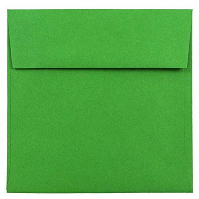 JAM PAPER 6 x 6 Square Colored Invitation Envelopes - Green Recylced - Bulk 1000/Carton