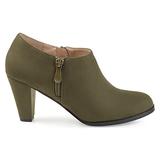 Brinley Co. Womens Sadra Faux Suede Low-Cut Comfort-Sole Ankle Booties Olive, 11 Regular US screenshot. Shoes directory of Clothing & Accessories.