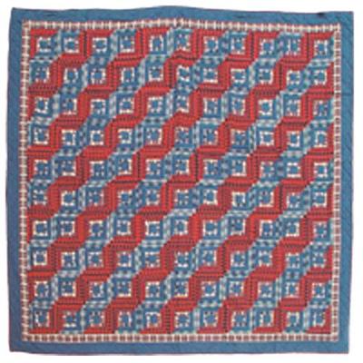 Patch Magic Queen Red Log Cabin Quilt, 85-Inch by 95-Inch