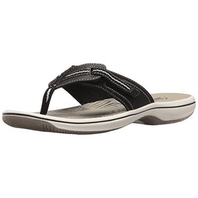 CLARKS Women's Brinkley Jazz Flip Flop Black Synthetic 12 M US