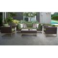 Amalfi 6 Piece Outdoor Wicker Patio Furniture Set 06r in Cilantro - TK Classics Amalfi-06R-Gld-Cilantro