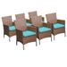6 Laguna Dining Chairs w/ Arms in Aruba - TK Classics Tkc093B-Dc-3X-Aruba