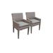 2 Oasis Dining Chairs w/ Arms in Grey - TK Classics Tkc297B-Dc-C-Grey