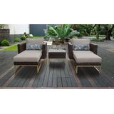 Amalfi 5 Piece Outdoor Wicker Patio Furniture Set 05b in Beige - TK Classics Amalfi-05B-Gld