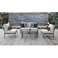 Lexington 5 Piece Outdoor Aluminum Patio Furniture Set 05d in Beige - TK Classics Lexington-05D-Beige