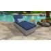 Monterey Chaise Outdoor Wicker Patio Furniture w/ Side Table in Navy - TK Classics Monterey-1X-St-Navy