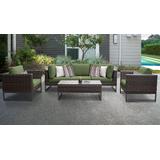 Amalfi 6 Piece Outdoor Wicker Patio Furniture Set 06r in Cilantro - TK Classics Amalfi-06R-Brn-Cilantro